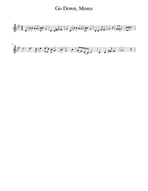 Go Down, Moses Sheet music for Piano (Solo) Easy | Musescore.com