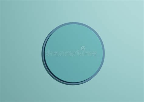 3D Illustration of a Light, Sky Blue Circle Podium or Stand Top View ...
