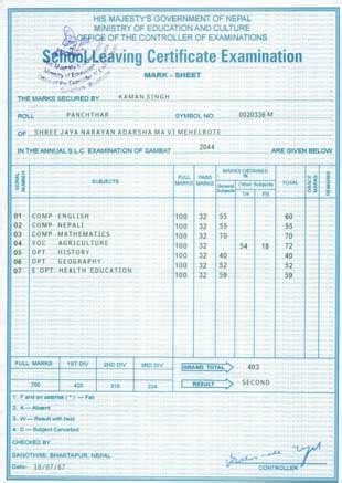 School Leaving Certificate (SLC): An Introduction- WikiNepal