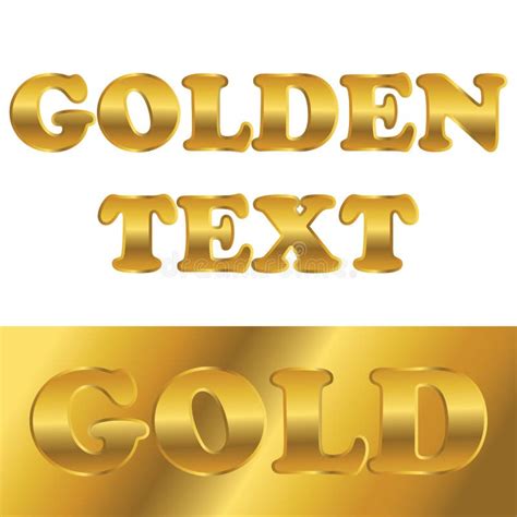 Golden Metallic Text with Gradient Stock Vector - Illustration of golden, postcard: 84214397