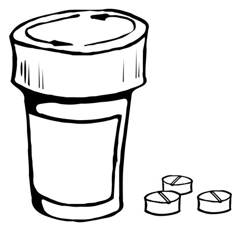 Clipart - Pills and bottle