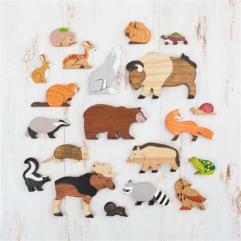 Wooden Forest Animals Toys Set (17 pcs) - WoodenCaterpillar Toys