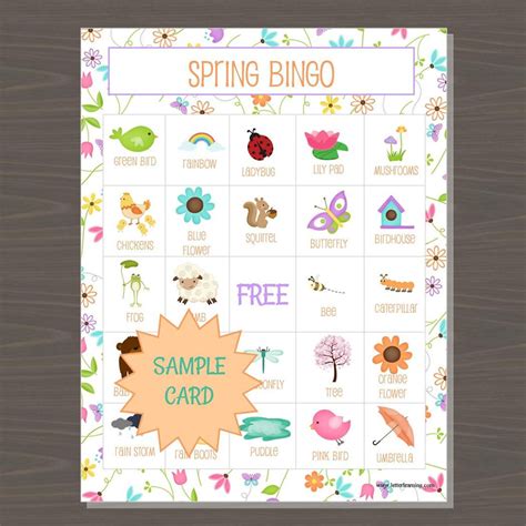 Spring Bingo Game, Printable Spring Bingo Board Game for Kids, 12 Different Bingo Boards and ...