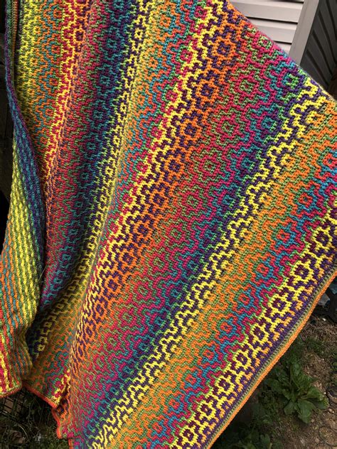 Rainbow mosaic blanket : r/crochet