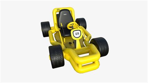 Cartoon Kart H06 Yellow - Vehicle Racing Design model - TurboSquid 2035661