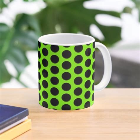 Grid Punch Holes Design Lime and Black Coffee Mug by Sookiesooker ...