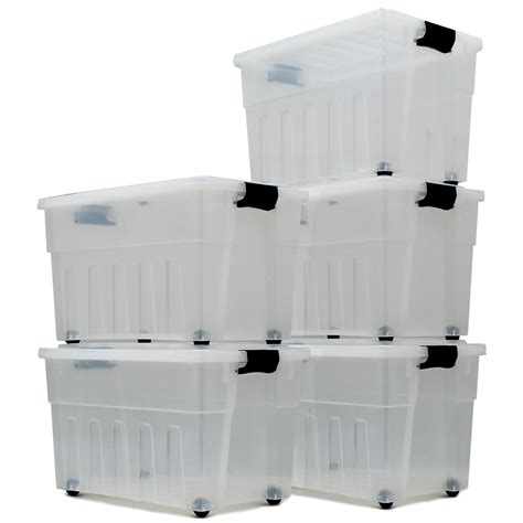 White Plastic Storage Boxes With Lids Uk : 65l Large Storage Box With ...