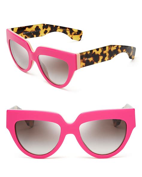 Prada Two Tone Cat Eye Sunglasses in Fuschia/Beige (Pink) - Lyst