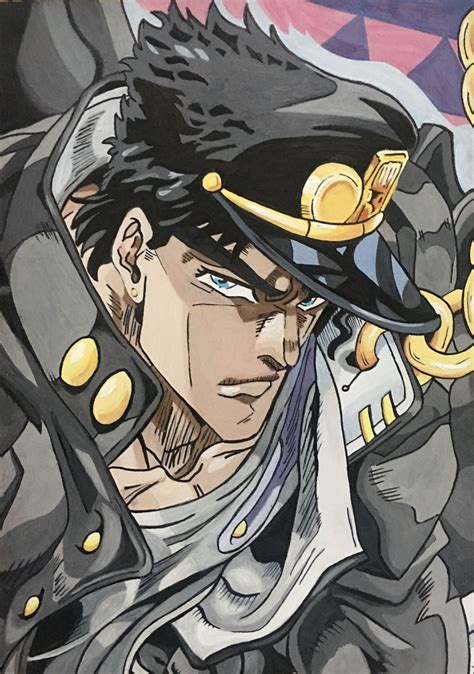 Jotaro Kujo from Jo Jo’s Bizarre Adventure, fan art painting #jojosbizarreadventure #jotarokujo ...