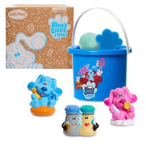 Buy Blue's Clues & You! Bath Bucket 7-Piece Set, 3 Water Toys, 1 Figure ...