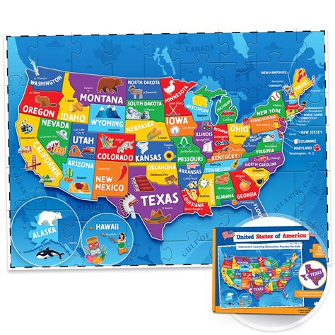 Buy United States Puzzle for Kids - 70 Piece - USA Map Puzzle 50 States with Capitals ...