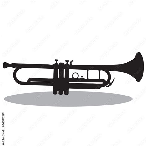 Trumpet Silhouette, cute Trumpet Vector Silhouette, Cute Trumpet ...