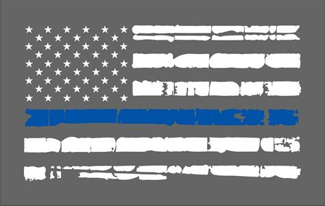 Thin Blue Line USA Flag Decal Die Cut, No backgrounds, Various Sizes ...