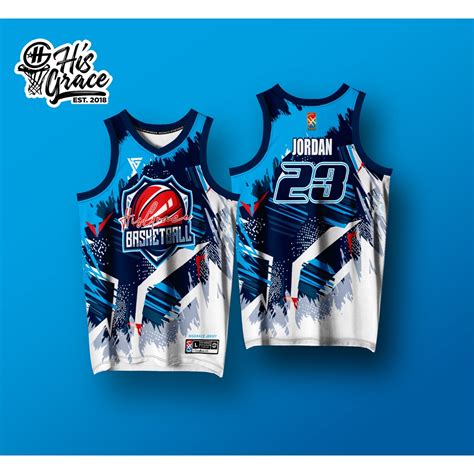 FULL SUBLIMATION HISGRACE BASKETBALL CONCEPT JERSEY BLUE | Shopee ...