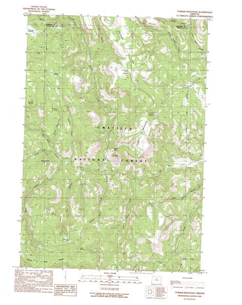 Turner Mountain topographic map, OR - USGS Topo Quad 44119h5