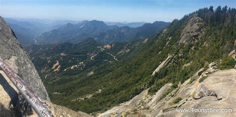 Sequoia National Park - Going up Moro Rock and looking south towards the southern entrance to ...