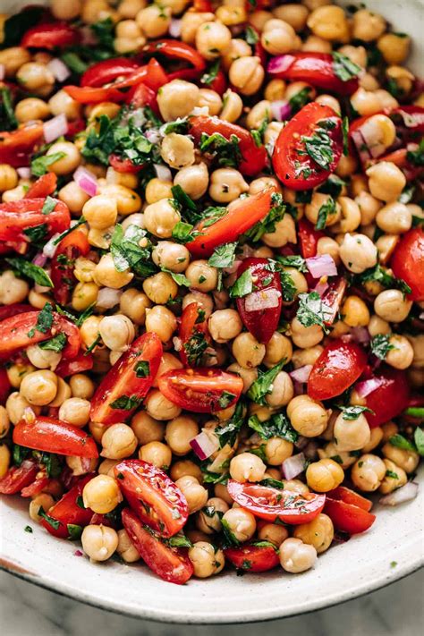 Easy Chickpea Tomato Salad Recipe - Cafe Delites