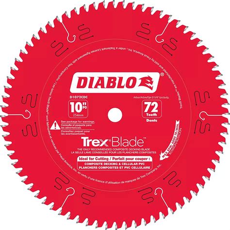 Diablo TrexBlade 10-inch x 72 Tooth Carbide Tipped Mitre/Table Saw Blade for Composite/Pla ...