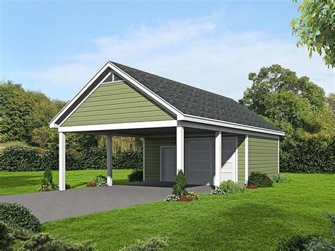 Plan 51536 | Garage - Two Bay Carport with attached workshop | Double carport, Carport designs ...