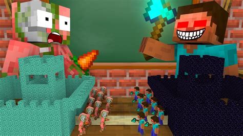 Monster School : TINY CASTLE WAR CHALLENGE - Minecraft Animation - YouTube