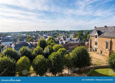 View of City from the Chateau De Chateaubriant Castle in France ...