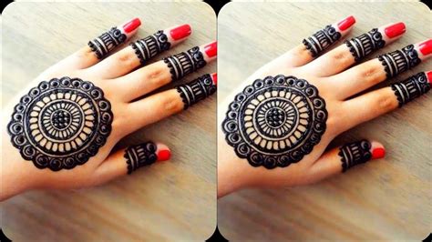 Simple Mehndi Design Back Hand Flower