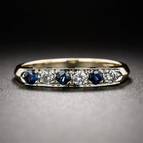 Vintage Sapphire and Diamond Wedding Band