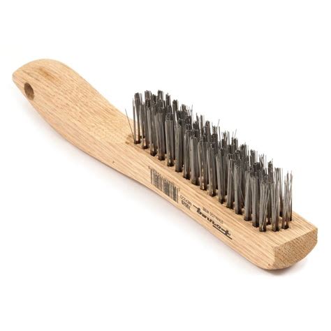 Forney 10-1/4 in. Wood Shoe Handled Stainless-Steel Wire Scratch Brush ...