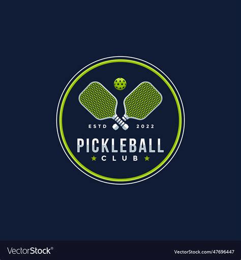 Emblem badge pickleball club logo design Vector Image