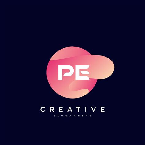 PE Initial Letter Colorful logo icon design template elements Vector Art 13925228 Vector Art at ...