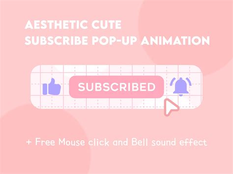 Animated Aesthetic Cute Subscribe Button Pop Up - Etsy Denmark