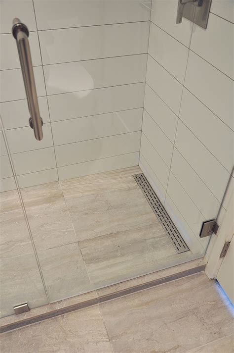 Large Format Tile Shower Floor Linear Drain - Franks Cedric