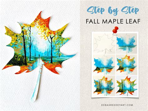 How to paint a fall maple leaf - Debasree Dey Art