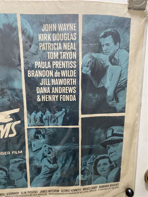 Vintage 1965 Original IN HARM'S WAY Movie Poster 28x22 JOHN WAYNE Kirk Douglas | eBay