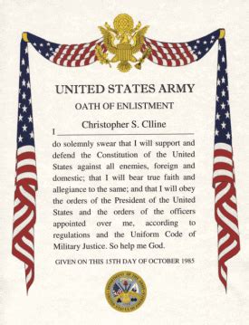 army OATH of ENLISTMENT