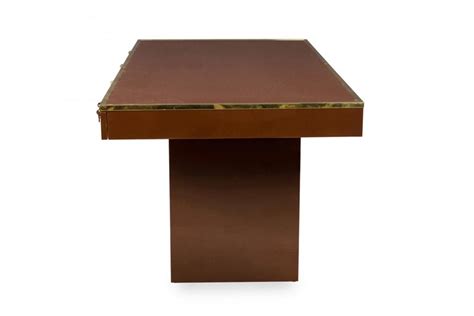 Contemporary Brown Lacquered Wooden Executive Desk For Sale at 1stDibs