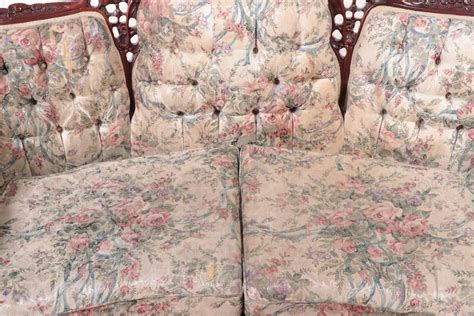 Kimball Furniture Reproductions Rococo Carved Sofa in Floral Tufted ...