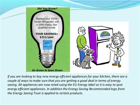 Energy efficient appliances