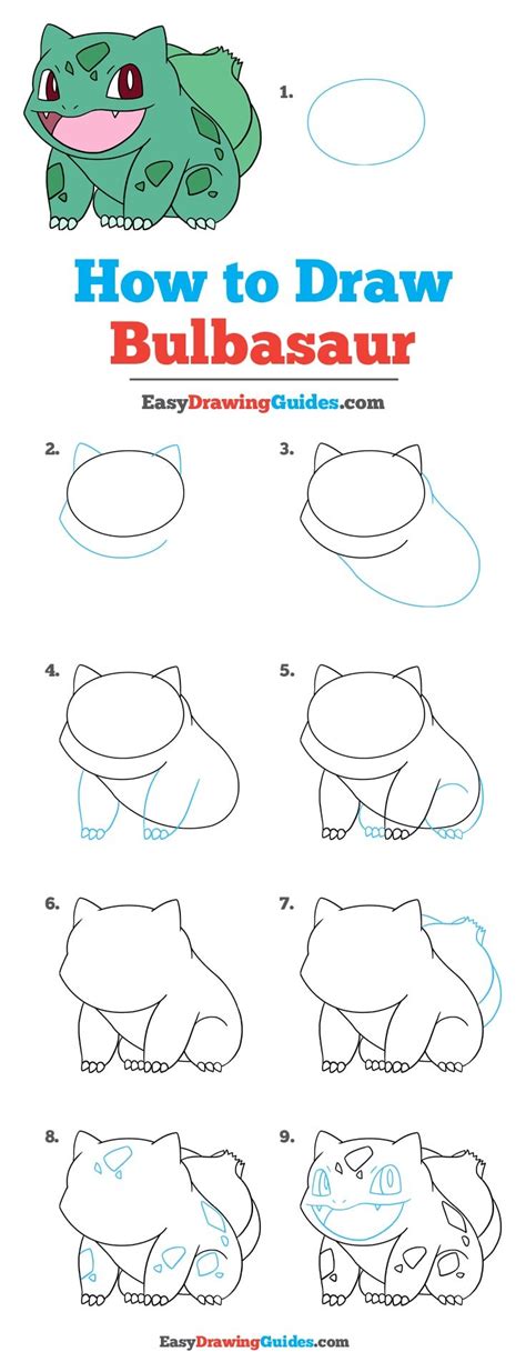 How to Draw Bulbasaur Pokémon - Really Easy Drawing Tutorial