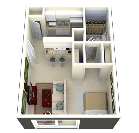 Tiny House Floor Plans And 3d Home Plan Under 300 Square Feet | Acha Homes