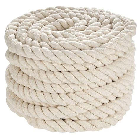 Nidhi Enterprises Tug of War Cotton Rope 19mm 50 Meter Natural Thick Soft Twisted Cotton Rope ...