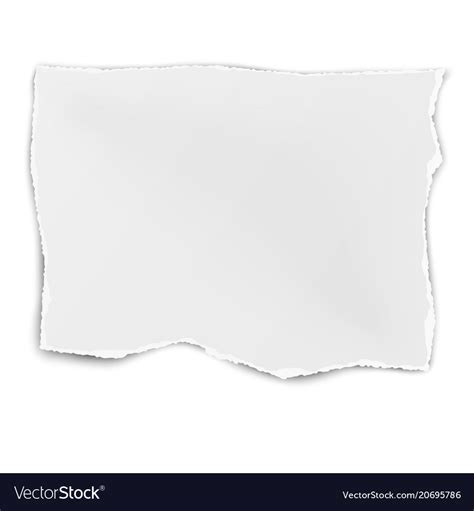 Square tattered paper wisp isolated on white Vector Image