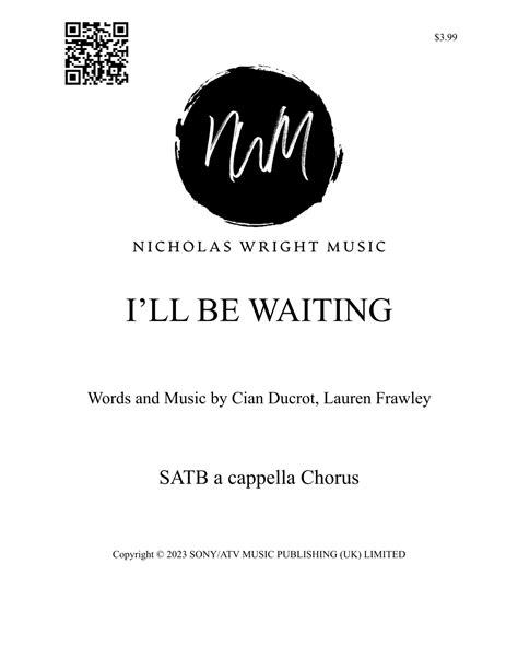 I'll Be Waiting (arr. Nicholas Wright) by Cian Ducrot Sheet Music for ...