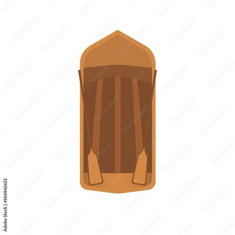 wooden boat top view vector illustration isolated on white background ...