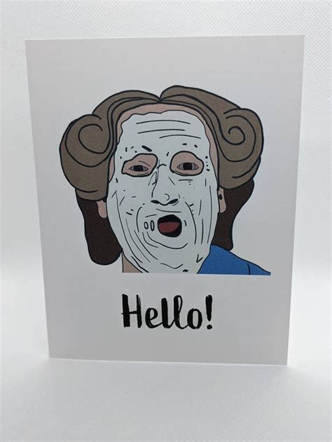 Funny Mrs. Doubtfire Hello Card - Etsy