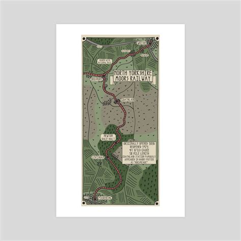 North Yorkshire Moors Railway Illustrated Map, an art print by Harry ...