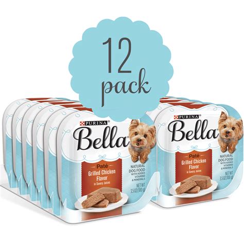 Purina Bella Natural Small Breed Pate Wet Dog Food, Grilled Chicken ...