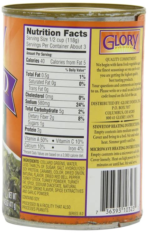 Canned Collard Greens Nutrition Facts | Besto Blog