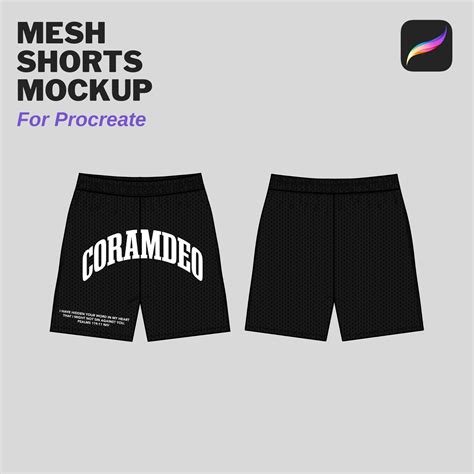 Mesh Shorts, Blank Mockup, Procreate PNG Template, Streetwear Tech Pack - Etsy