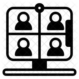 Online Meeting Icon - Download in Glyph Style